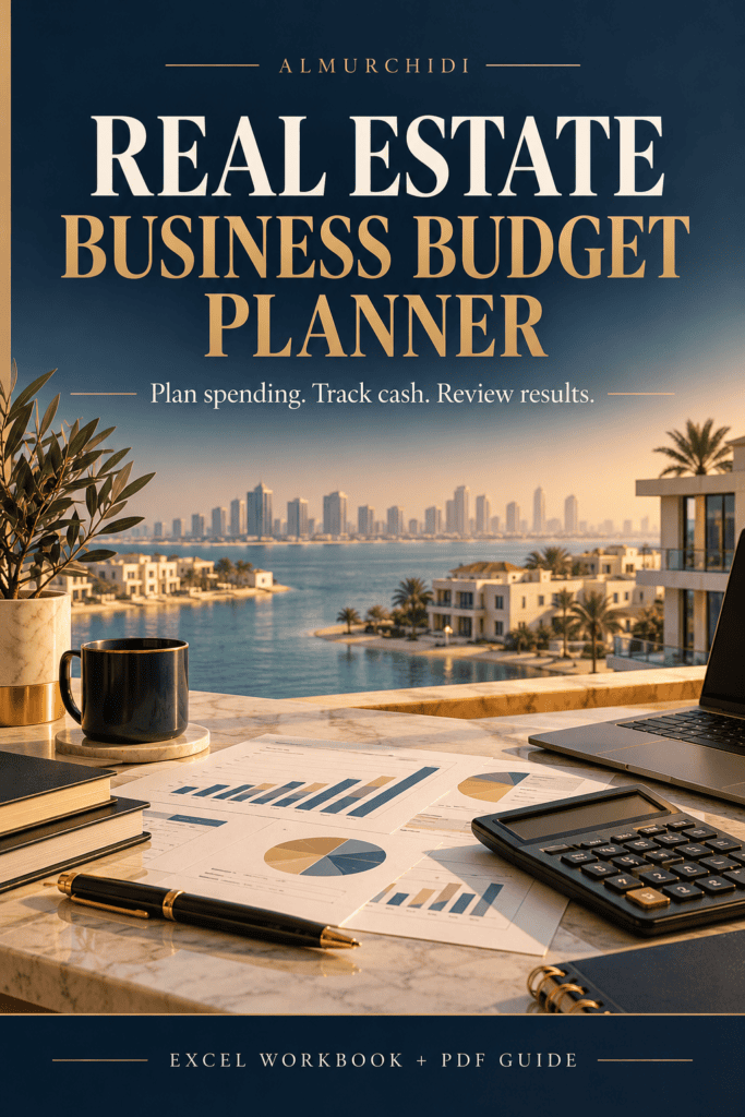 Real Estate Business Budget Planner — English digital property toolkit cover