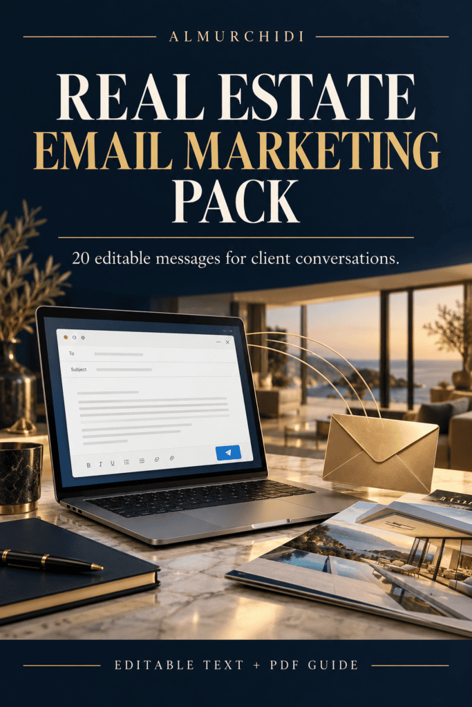 Real Estate Email Marketing Pack — English digital property toolkit cover